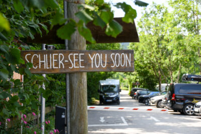 Schild am Eingang des Campingplatz Schliersee