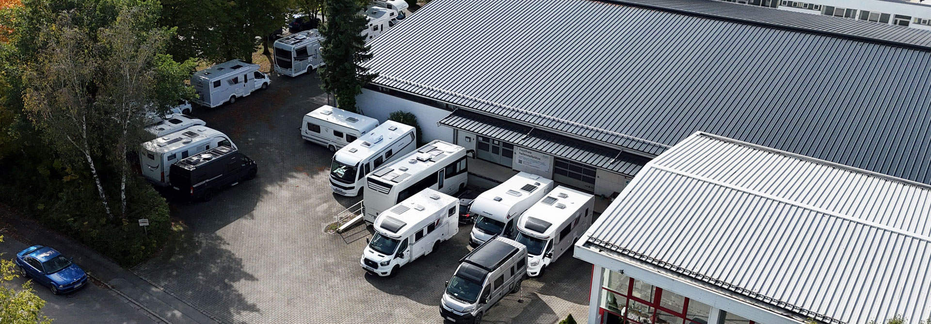 Wohnmobil Halle / Stellplatz von oben